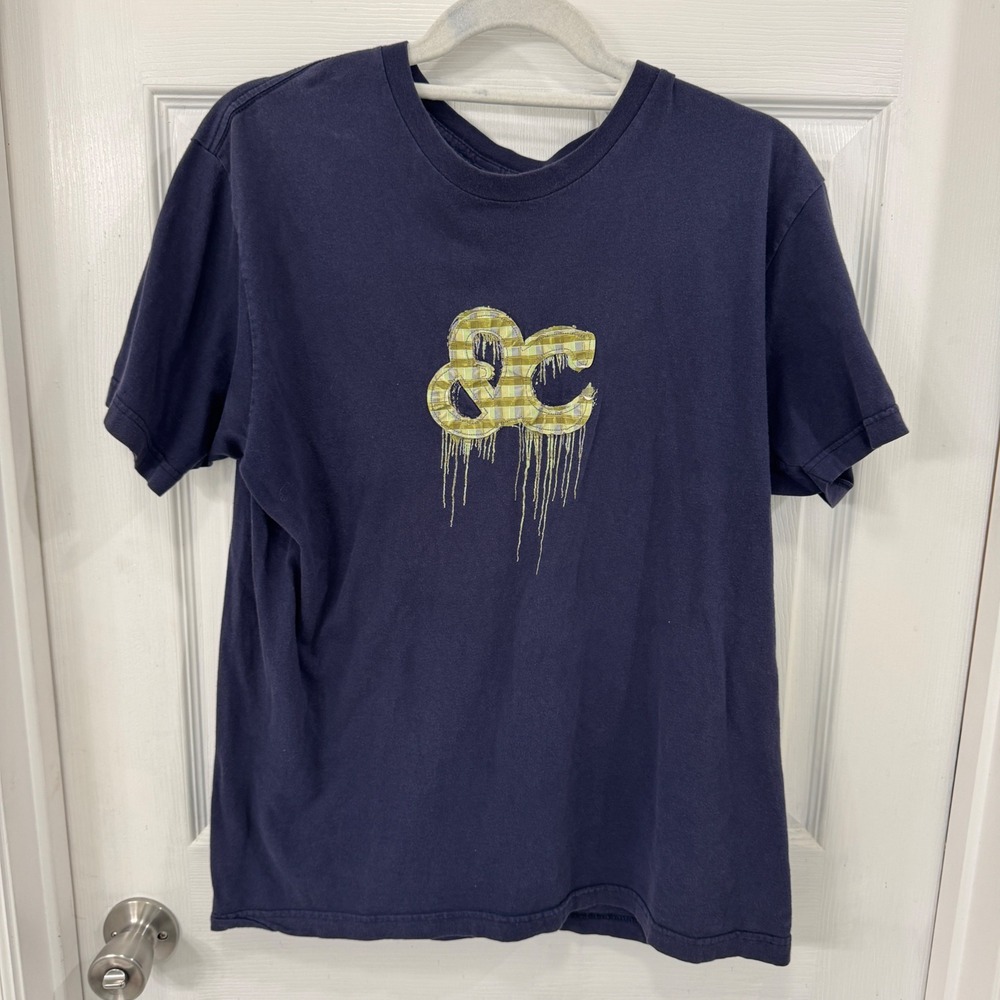 DC Shoes Navy Blue Graphic T-Shirt Combed Cotton Made in USA Mens Large
